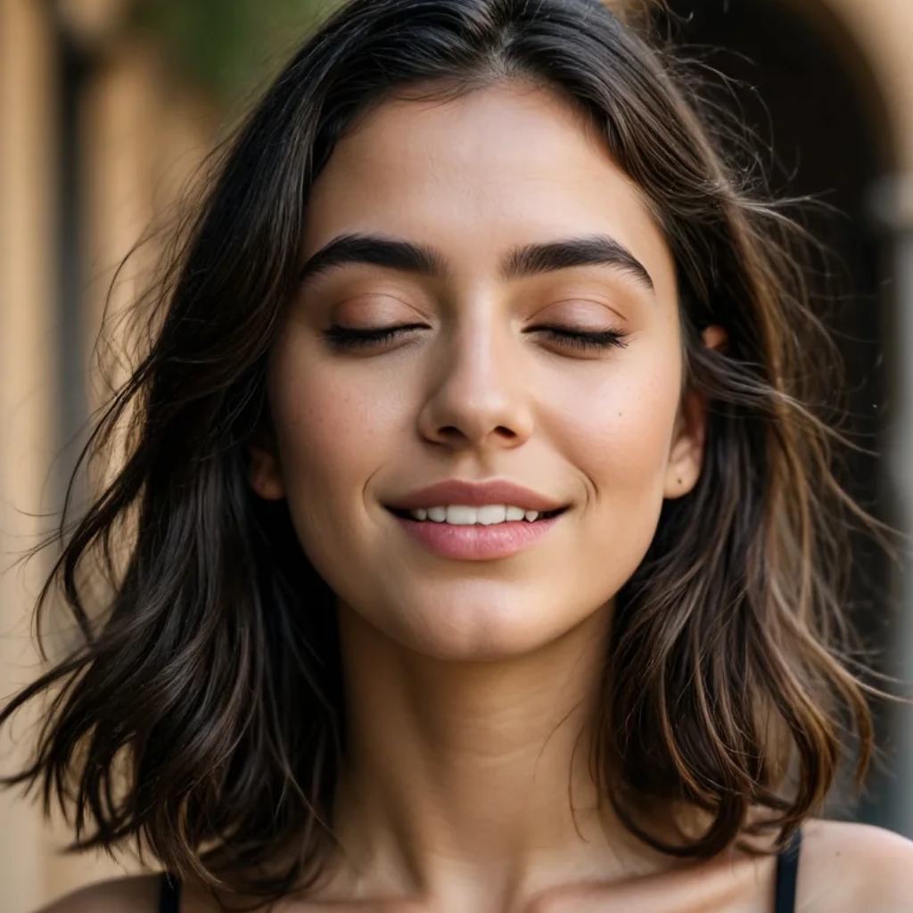 dégradé cheveux mi long