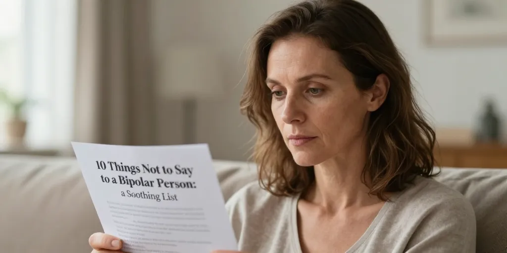 10 Choses à ne pas dire à un bipolaire : la liste apaisante
